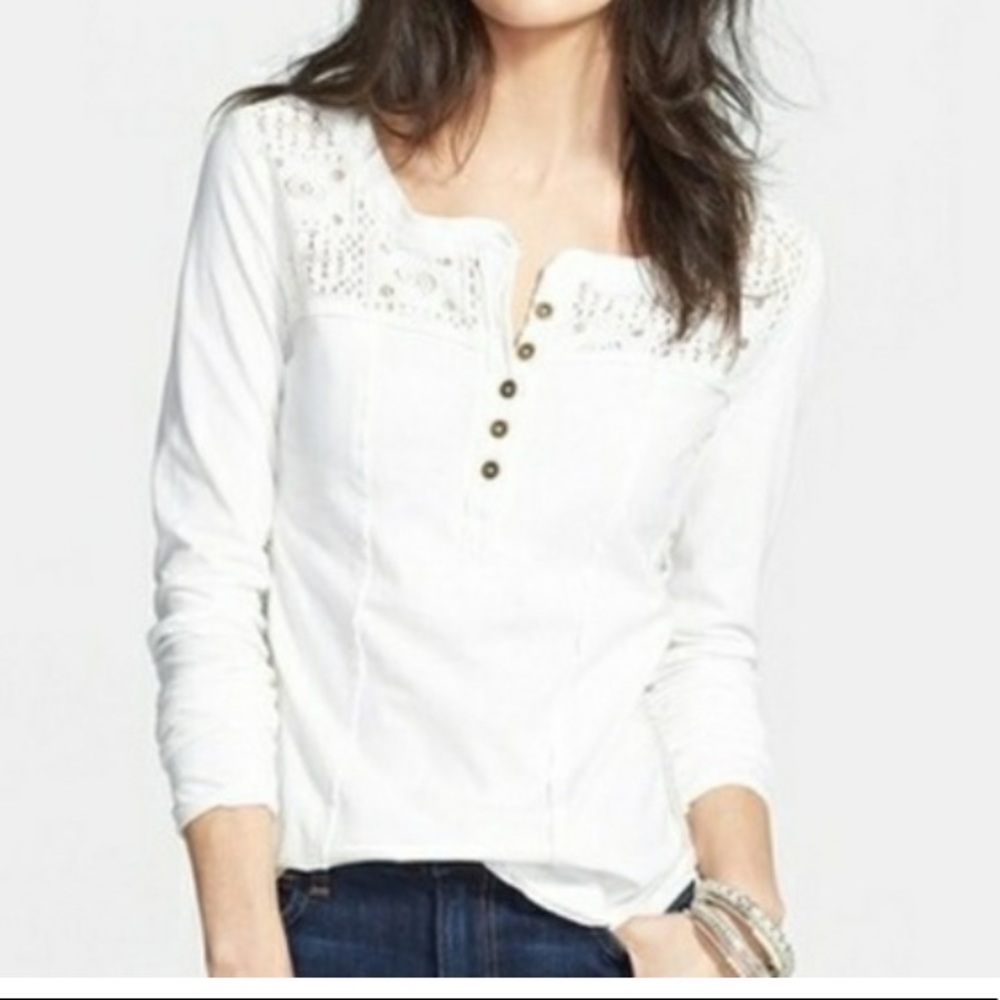 Free People White Long Sleeve